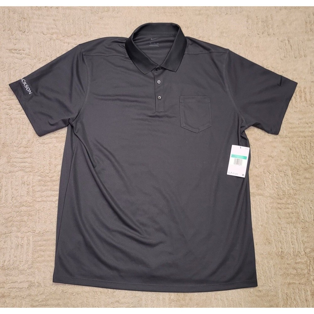 Nike Golf Polo Mens Gray XL Adult Swoosh Logo Lightweight Collared Pocket NWT